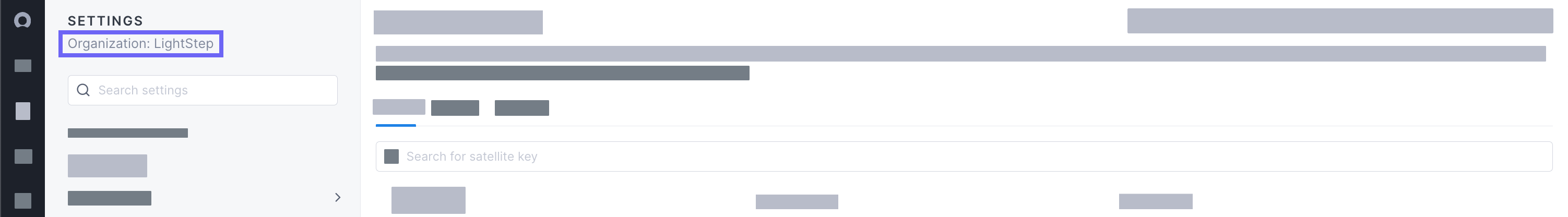 Box highlights the organization name below Settings.